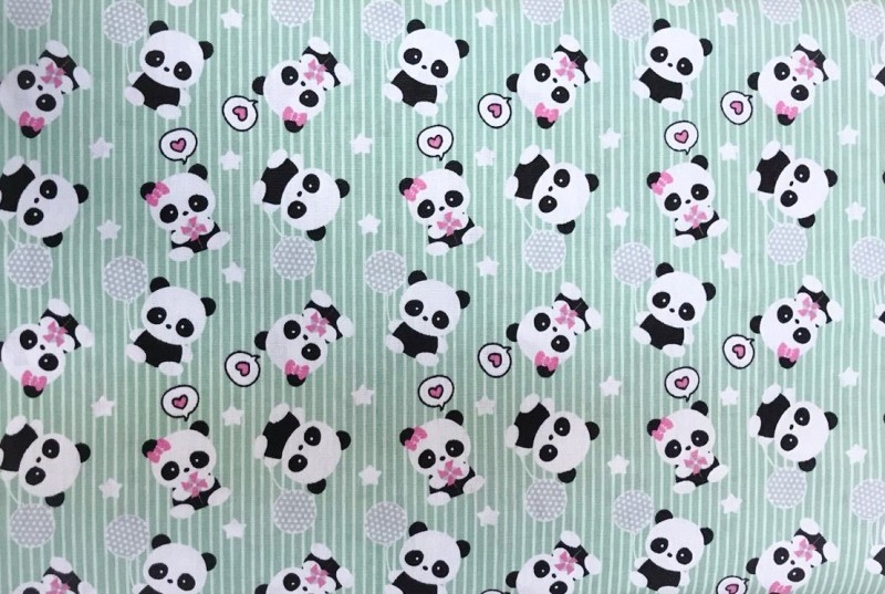 Pandas Apaixonados Fd Verde Claro
